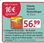 Aktuelles Fusion5 Rasierklingen Angebot bei Rossmann in Mönchengladbach ab 56,99 €