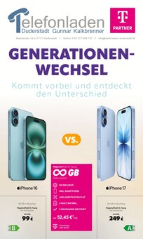 Handy im Telefonladen Duderstadt Prospekt "GENERATIONEN-WECHSEL" mit 8 Seiten (Göttingen)