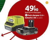 Pack chargeur 2 A + batterie 2 Ah - RYOBI dans le catalogue Mr. Bricolage