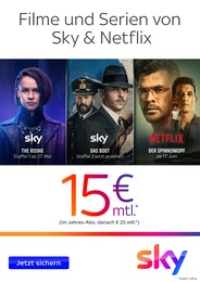 Sky Prospekt für Eberswalde mit 3 Seiten Sky Prospekt für Eberswalde: Filme und Serien von Sky & Netflix, 3 Seiten, 03.05.2022 - 31.05.2022