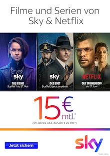 Aktueller Sky Prospekt "Filme und Serien von Sky & Netflix" mit 3 Seiten