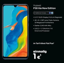 Becker Kommunikationsservice Vreden - Smartphone P30 lite New Edition Smartphone P30 lite New Edition Angebot bei Becker Kommunikationsservice Vreden im Prospekt "Liebe Kunden, wir sind für Sie da!"