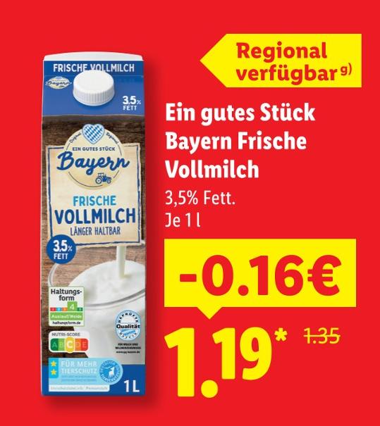 Ein gutes Stück Bayern Frische Vollmilch