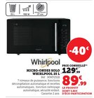 Micro-ondes solo 25 L - Whirlpool dans le catalogue Hyper U