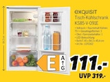 Tisch-Kühlschrank KS85-V-091E Angebote von exquisit bei MEDIMAX Krefeld für 111,00 €