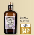 Schwarzwald Dry Gin im Angebot bei Marktkauf in Filderstadt Schwarzwald Dry Gin Angebote von Monkey 47 bei Marktkauf Filderstadt für 34,99 €