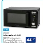 Mikrowelle mit Grill Angebote von AMBIANO bei ALDI SÜD Schwabach für 44,99 €