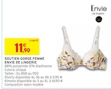 Soutien Gorge Femme - Envie de lingerie - Intermarché à Angers Soutien Gorge Femme - Envie de lingerie en promo chez Intermarché Angers à 11,90 €