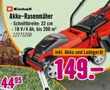 Akku-Rasenmäher im Angebot bei Hornbach in Herford Akku-Rasenmäher Angebote von Einhell bei Hornbach Herford für 44,95 €
