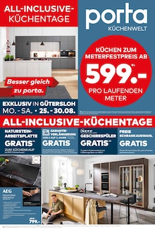 Aktueller porta Möbel Gütersloh Prospekt porta Möbel Gütersloh Prospekt "PORTA KÜCHENWELT" mit 2 Seiten