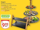 Etagere Bambus/Schiefer, 3-stöckig Angebote von Kesper bei GLOBUS Kerpen für 9,99 €