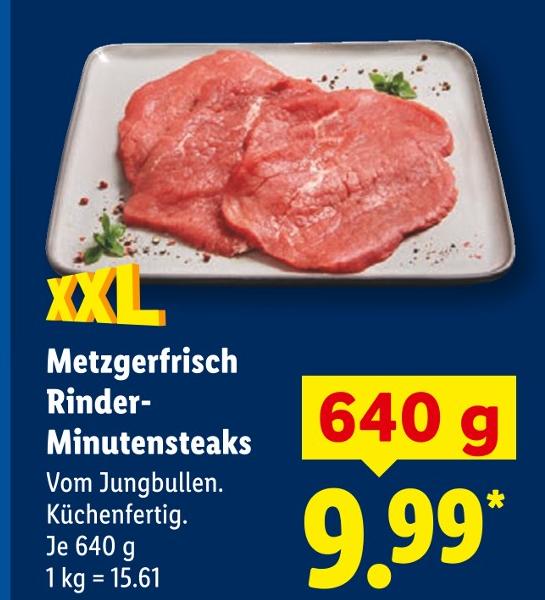 Metzgerfrisch Rinder-Minutensteaks