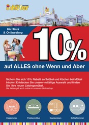 Aktueller Möbel Inhofer Möbel & Einrichtung Prospekt in Eningen und Umgebung, "10% auf ALLES ohne Wenn und Aber" mit 1 Seite, 16.10.2026 - 18.10.2026