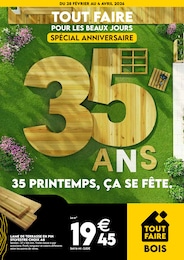 Catalogue Tout Faire à Aubenas, avec 8 pages Prospectus Tout Faire à Aubenas, "TOUT FAIRE POUR LES BEAUX JOURS", 8 pages, 28/02/2026 - 04/04/2026