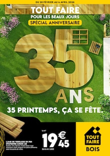 Catalogue Tout Faire à Saint-Cyr-en-Val cette semaine, valable du 28/02/2026 au 04/04/2026 Prospectus Tout Faire à Saint-Cyr-en-Val, "TOUT FAIRE POUR LES BEAUX JOURS", 8 pages de promos valables du 28/02/2026 au 04/04/2026