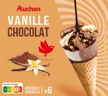 CÔNES GLACÉS VANILLE CHOCOLAT AUCHAN - AUCHAN en promo chez Auchan Hypermarché Avignon à 3,78 €