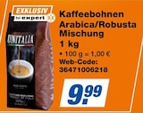 Kaffeebohnen Arabica/Robusta Mischung im Angebot bei expert in Tübingen Kaffeebohnen Arabica/Robusta Mischung Angebote von UNITALIA bei expert Tübingen für 9,99 €