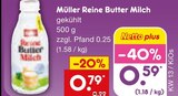 Reine Butter Milch im Angebot bei Netto Marken-Discount in Hof Reine Butter Milch Angebote von Müller bei Netto Marken-Discount Hof für 0,59 €