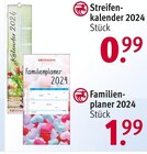 Streifenkalender 2024 oder Familienplaner 2024 Angebote bei Rossmann Leinfelden-Echterdingen für 0,99 €