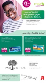 mea - meine apotheke Apotheke Prospekt der aktuellen Woche mit 4 Seiten, gültig von 01.06.2025 bis 30.06.2025, in Duisburg und Umgebung Aktueller mea - meine apotheke Apotheke Prospekt in Duisburg und Umgebung, "Unsere Juni-Angebote" mit 4 Seiten, 01.06.2025 - 30.06.2025