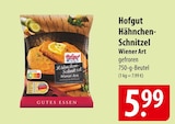 Hähnchen-Schnitzel Wiener Art im Angebot bei famila Nordost in Kiel Hähnchen-Schnitzel Wiener Art Angebote von Hofgut bei famila Nordost Kiel für 5,99 €