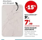 Tapis de bain diatomite en promo chez Hyper U Saint-Nazaire à 7,99 €
