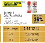 Bacardi & Cola/Razz Mojito Angebote bei Metro Pforzheim für 2,37 €