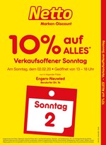 Netto Marken-Discount Prospekt "Verkaufsoffener Sonntag - 10% auf alles", 2 Seiten, für Niederhofen, 02.02.2020 - 02.02.2020 Netto Marken-Discount Prospekt "Verkaufsoffener Sonntag - 10% auf alles", 2 Seiten, für Niederhofen, 02.02.2020 - 02.02.2020