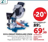 Scie à onglet pendulaire 1700W dans le catalogue Hyper U