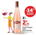 Vin du Maroc Rosé - Boulaouane en promo chez Super U Royan à 2,25 €