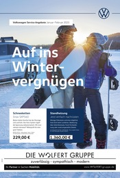 Volkswagen Prospekt für Leidersbach mit 1} Seite Volkswagen Prospekt für Leidersbach: "Auf ins Wintervergnügen", 1 Seite, 01.01.2025 - 28.02.2025
