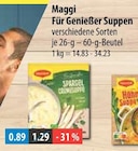 Für Genießer Suppen von Maggi im aktuellen V-Markt Prospekt für 0,89 €