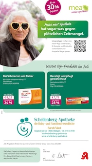 Aktueller mea - meine apotheke Prospekt "Unsere Juli-Angebote" Seite 1 von 4 Seiten für Hüfingen
