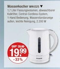 Wasserkocher WK4325 im Angebot bei V-Markt in Kaufbeuren Wasserkocher WK4325 Angebote von Severin bei V-Markt Kaufbeuren für 19,99 €