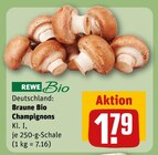 Braune Bio Champignons im Angebot bei REWE in Mannheim Braune Bio Champignons Angebote von REWE Bio bei REWE Mannheim für 1,79 €