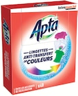 Lingettes anti-transfert de couleurs x40 - APTA - Intermarché Super Lingettes anti-transfert de couleurs x40 - APTA à 1,65 € dans le catalogue Intermarché Super