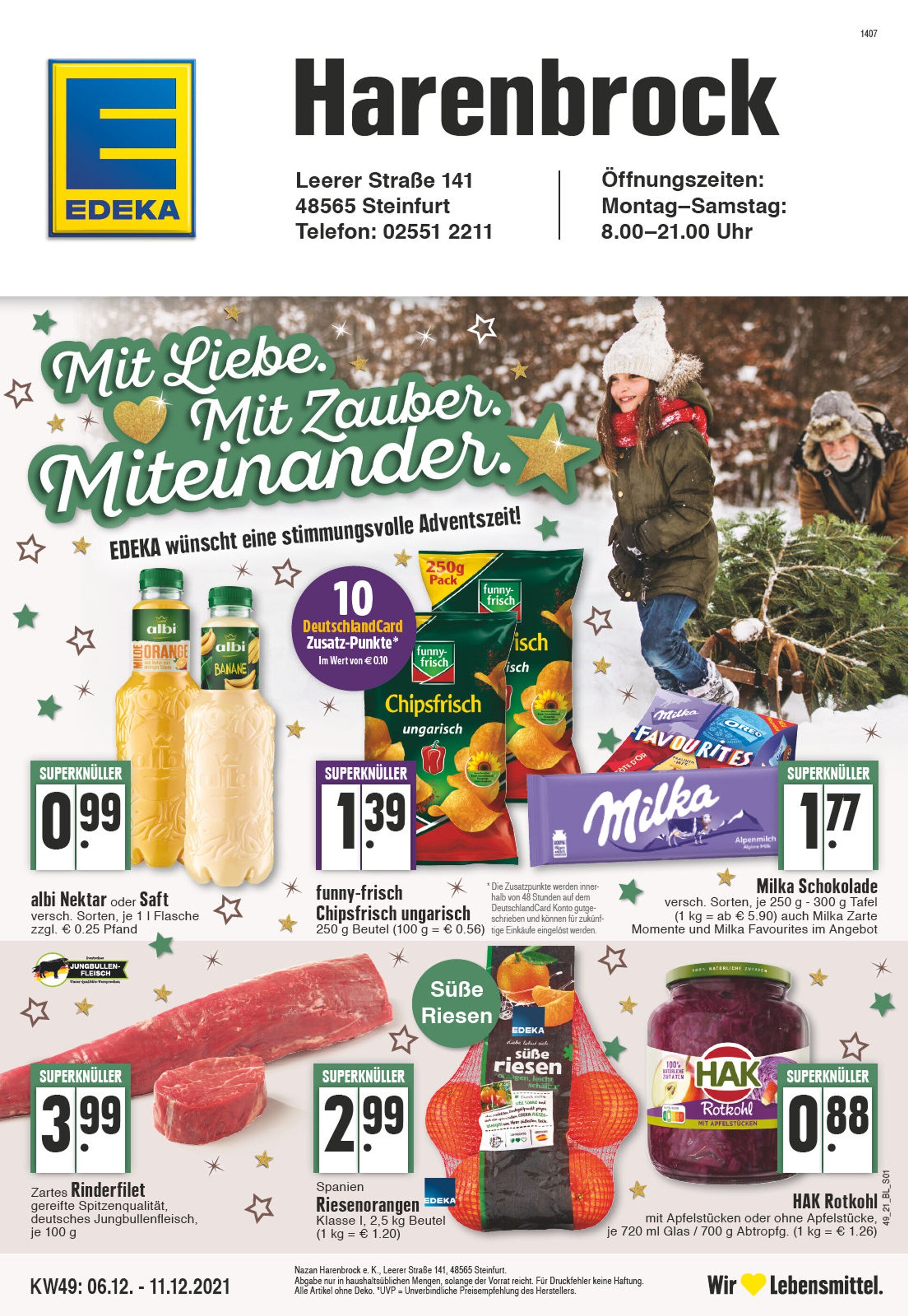 EDEKA Prospekt für Steinfurt mit 32 Seiten EDEKA Prospekt für Steinfurt: "Aktuelle Angebote", 32 Seiten, 06.12.2021 - 11.12.2021