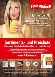 Aktueller Finkbeiner Getränkemarkt Prospekt in Schömberg und Umgebung, "Sortiments- und Preisliste" mit 16 Seiten, 31.03.2024 - 31.05.2024