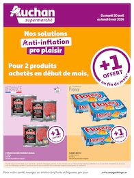 Prospectus Auchan Supermarché à Essarts-Varimpré, "Nos solutions Anti-inflation pro plaisir", 4 pages, 30/04/2024 - 06/05/2024