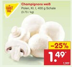 Champignons weiß im Angebot bei Netto Marken-Discount in Erlangen Champignons weiß Angebote von Markt Tag bei Netto Marken-Discount Erlangen für 1,49 €