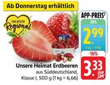 Unsere Heimat Erdbeeren im Angebot bei E center in Homburg Unsere Heimat Erdbeeren Angebote bei E center Homburg für 2,99 €