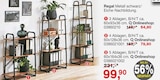 Regal Metall schwarz/Eiche-Nachbildung Angebote bei Opti-Megastore Cuxhaven für 64,90 €