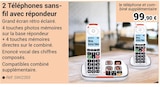 2 Téléphones sans-fil avec répondeur en promo chez Technicien de Santé Versailles à 99,90 €