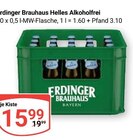 Brauhause Helles Alkoholfrei Angebote von Erdinger bei GLOBUS Speyer für 15,99 €