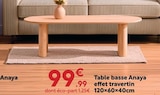 Table basse Anaya effet travertin en promo chez Maxi Bazar Paris à 99,99 €