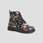 Bottines vernies crantées motif fleurs noir fille à 16,49 € dans le catalogue La Halle
