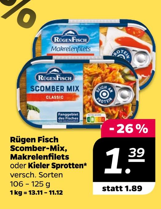 Scomber-Mix, Makrelenfilets oder Kieler Sprotten