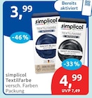 Textilfarbe von simplicol für 3,99 € bei budni im Angebot Textilfarbe von simplicol im aktuellen budni Prospekt