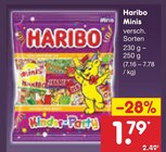 Minis Angebote von Haribo bei Netto Marken-Discount Pforzheim für 1,79 €