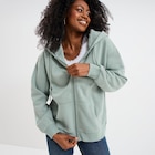 Sweat zippé à capuche molleton vert pastel femme dans le catalogue La Halle